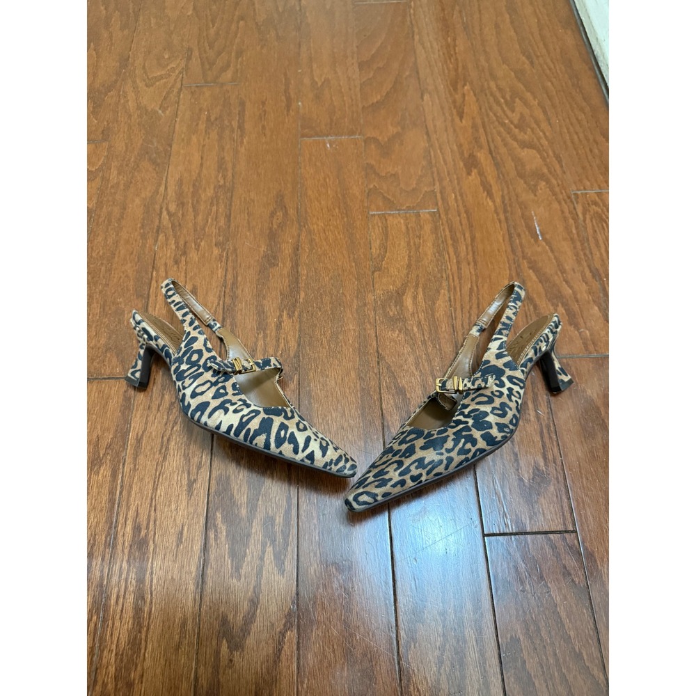 Naturalizer Banks Leopard Print Slingback Pumps Kitten Heel Mary Jane Womens 6.5 - Picture 3 of 6